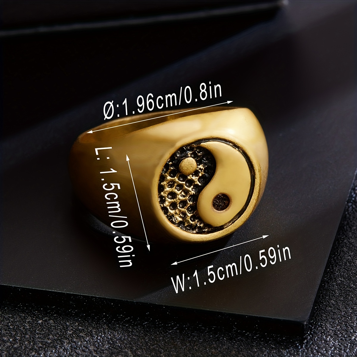 Men's Tai Chi Yin Yang Ring Alloy Hip Hop Style